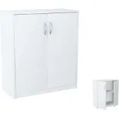 Matkam - Dressoir - 2 Deuren - Wit - Satijnen Grepen