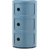 Kartell Componibili, opbergbox met 3 compartimenten, lichtblauw