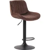 CLP Barkruk Lentini, fluweel, draaibaar, met hoogteverstelling | Kleur: bruin, frame: zwart