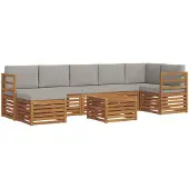 vidaXL Buiten bank set 8 st Natuurlijk en Licht Grijs