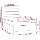 vidaXL Boxspring met matras en LED stof lichtgrijs 120x190 cm