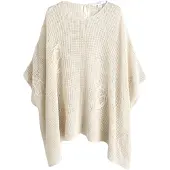 Next - Dames - Poncho met schelpenpatroon - Crème