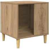 vidaXL Hondenhuis, handgemaakt, eikenhout, 44 x 42 x 49 cm, houtvezel