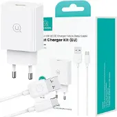 Usams Lad. Netadapter. 18W + USB-C/USB-A kabel 1 meter. Snel opladen. Wit/Wit. Serie: Sc Scxltz02