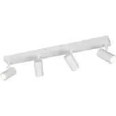 REALITY IMPORT Spot Taryn, wit mat, lengte 62 cm, 4-lamps, mini-GU10 dimbaar, wit / opaal, Woon-/ Eetkamer, metaal, Modern, downlight