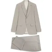 BOSS Slim-fit driedelig pak van scheerwol