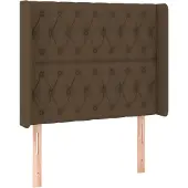 vidaXL Hoofdbord met randen 103x16x118/128 cm stof donkerbruin
