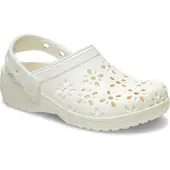 Crocs Uni Kinder Classic Bloemmotief Gatenclog, Kleur: Chalk, Maat: 32/33 EU