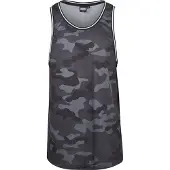 Urban Classics Shirt 'Camo Mesh' grijs / donkergrijs / zwart