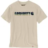 Carhartt T-Shirt Men Irvine Relaxed Layered Logo Oat Milk-L