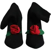 Dolce&Gabbana Zwarte Stiletto Hakken Mid Calf Laarzen Schoenen
