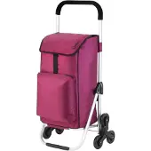 Shoppingcruiser ?Stair Climber? Boodschappentrolley 49+4 Ltr Handige Trappenloper Boodschappenwagen Roze