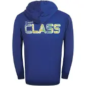 Cavalli Class Floral Bold Logo Irisblauwe Hoodie Met Rits