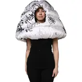 Dolce&Gabbana Witte Polyester Geprinte Hoody Gequilte Pet