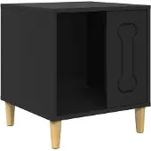 vidaXL Hondenhuis Zwart 44 x 42 x 49 cm Bewerkt hout