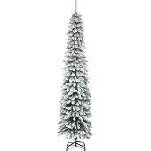 HOMCOM Kerstboom Kunststof, Metaal Ø54 x 210H cm Groen+Wit