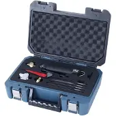 OEM Hydraulische handzaag met een snijbreedte van 300 mm, een zaagblad van 400 mm, een kunststof behuizing, en de kleur blauw.