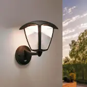 LEDVION - LED Wandlamp Incl. Sensor - 3000K - 7W - IP44 - Zwart
