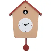 Karlsson wandklok cuckoo light soft brown & red ochre