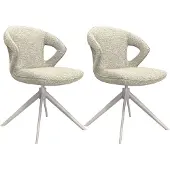 Label51 Eetkamerstoel Zurich - Naturel - Boucle - Taupe Metalen Frame