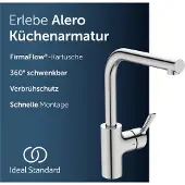 Ideal standard Alero keukenkraan, uitloophoogte 295 mm, 360° draaibaar – Chroom