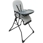 Titaniumbaby Kinderstoel Bistro Glacier Grey / Eenvoudig reinigbare bekleding / Extra afneembaar eetblad / Verstelbaar eetblad / Compact inklapbaar design