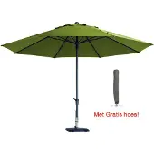 Madison Luxe parasol rond 400 cm Sage groen met hoes!