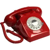 GPO 746ROTARYRED - Telefoon retro jaren ‘70, draaischijf, rood