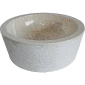 Vente-unique Badkamerwastafel van marmer MARBLE - Kleur crème