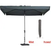 Madison Parasol rechthoek Bali 300 x 200 cm Grijs met hoes