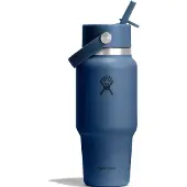 Hydroflask - Wide Flex Straw Travel Bottle - Drinkfles 710 ml, blauw