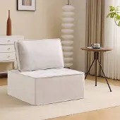 Sweiko Fauteuil - Eenpersoonsbank - Kleine bankstel - Linnen - Beige