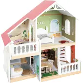 Small Foot - Houten Urban Villa Poppenhuis met Meubeltjes, 9dlg.