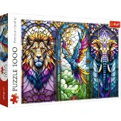 Trefl Kleurrijke dierenpuzzel: Kunstwerk op glas (1000 stukjes)