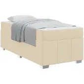 vidaXL Bedframe met matras Crème 100 x 200 cm Stof