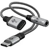Goobay USB C Splitter naar 3.5 jack + USB C