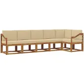 vidaXL Buiten bank set 6 st Natuurlijk en Beige