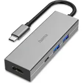 Hama USB-C Hub, 4 Ports, 2 x USB-A, USB-C, HDMI