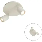 QAZQA Moderne badkamer spot beige 2-lichts IP44 - Ducha