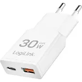 Logilink PA0348, USB-stopcontactadapter, 1x USB-C (PD), 1x USB-A (QC)