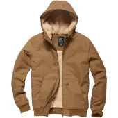 Vintage Industries Winterjas 'Datton' lichtbruin / zwart