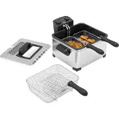HOMCOM Elektrische Diepfriteuse Roestvrij staal 49,5L x 35B x 23H cm Zilver