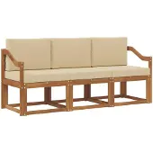 vidaXL Buiten bank set 3 st Natuurlijk en Beige