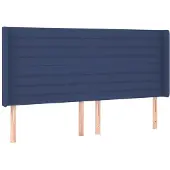 vidaXL Hoofdbord met randen 183x16x118/128 cm stof blauw