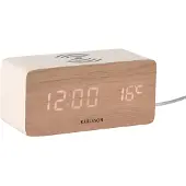 Karlsson Block Wekker | 15x7.1x7.4cm | White wash veneer