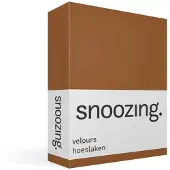 Snoozing velours hoeslaken - 200x200/220 cm - Extra breed - Terra