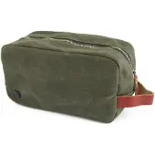 Lucleon Olijfgroene Bridge Waxed Canvas Toilettas