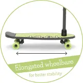 Chillafish Skateboard en Step 2-in-1 - Kinderstep omvormbaar naar Skateboard - Groen - Jongens en meisjes 3 jaar en ouder - Verstelbaar stuur - Model Skatieskootie 2