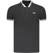 Roberto Cavalli Bold Stripe Collar Zwart Poloshirt