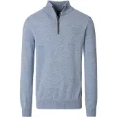 Casa Moda Regular Fit Half-Zip Sweater blauw, Effen